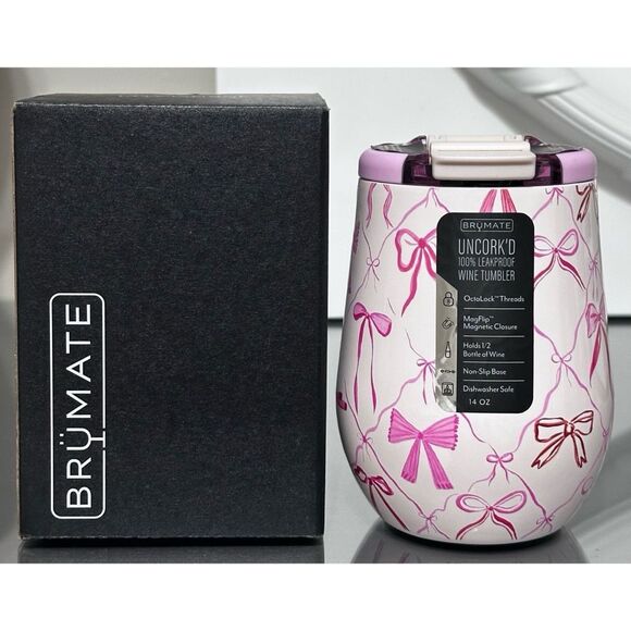 SET OF 2- BRUMATE UNCORK'D 14oz WINE TUMBLERS, BOWS - Picture 3 of 7